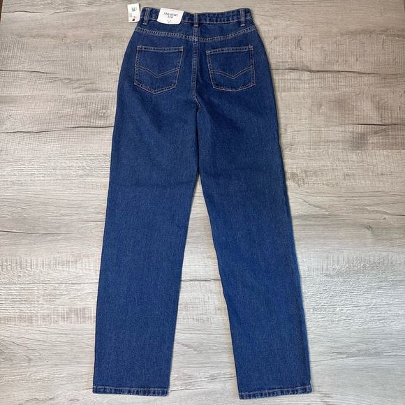 Future Collective Jeans Medium Wash Women's 0 Blue High Rise Denim Straight Leg - Picture 3 of 7